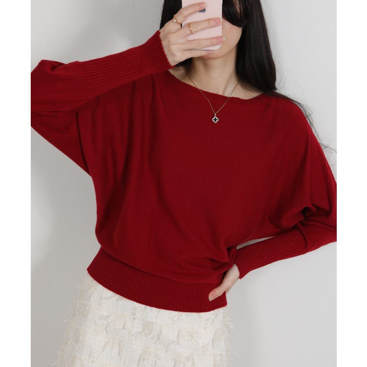 ボートネック ドルマンスリーブニットソートップス | Pumpkin  Port | 詳細画像24 