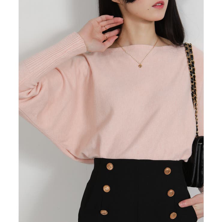 ボートネック ドルマンスリーブニットソートップス | Pumpkin  Port | 詳細画像25 