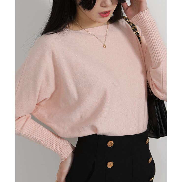 ボートネック ドルマンスリーブニットソートップス | Pumpkin  Port | 詳細画像27 