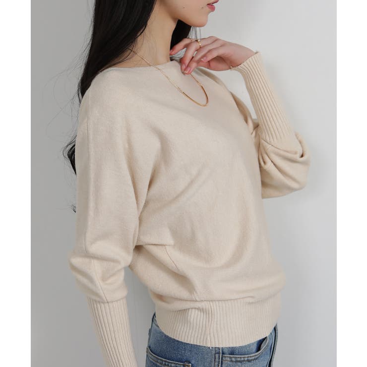 ボートネック ドルマンスリーブニットソートップス | Pumpkin  Port | 詳細画像5 