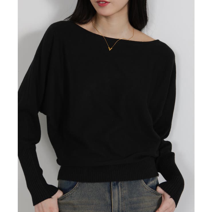 ボートネック ドルマンスリーブニットソートップス | Pumpkin  Port | 詳細画像8 