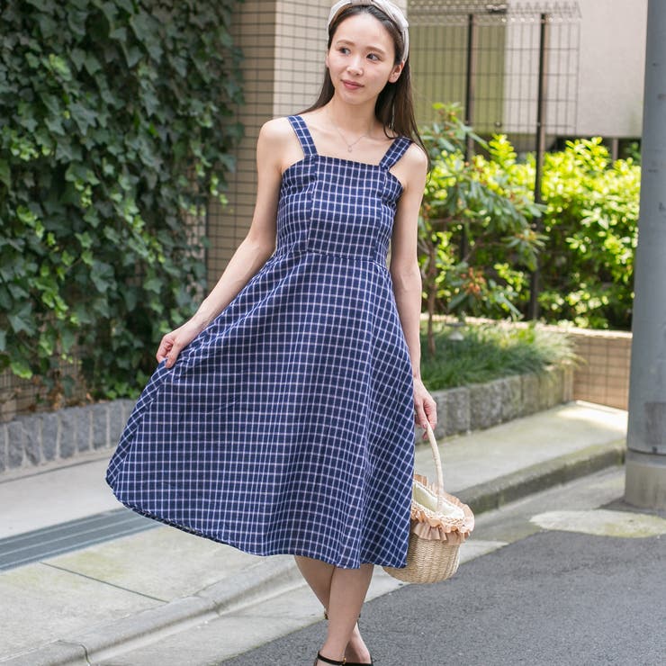 コットンポリエステルチェック キャミワンピース ジャンパースカート 品番 Ppnw Pumpkin Port パンプキンポート のレディースファッション通販 Shoplist ショップリスト