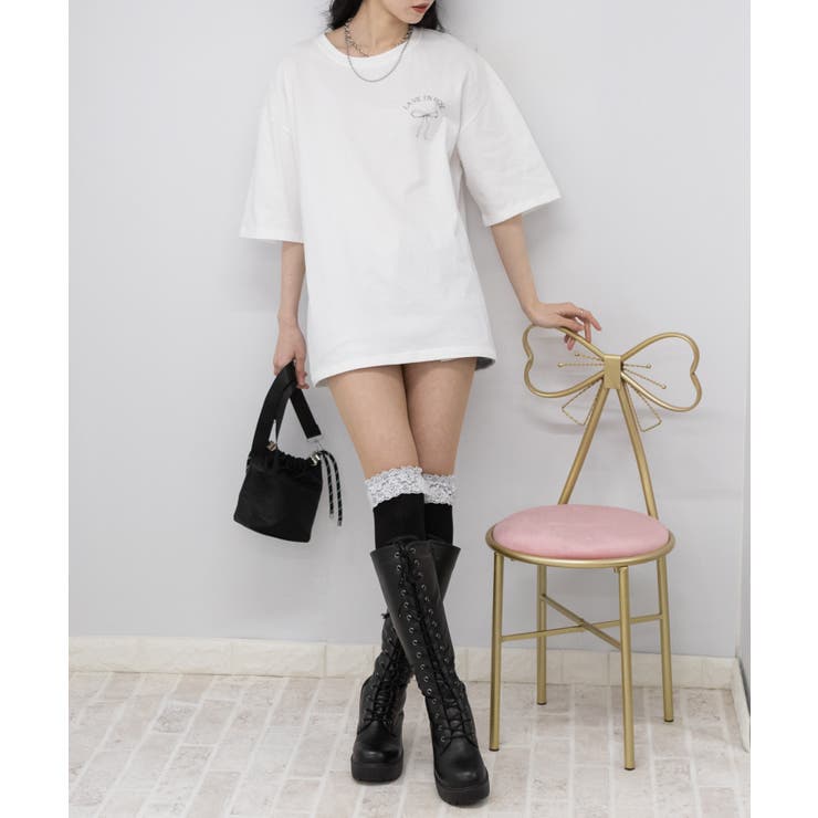 リボンプリントBIGサイズ Tシャツ | Pumpkin  Port | 詳細画像8 