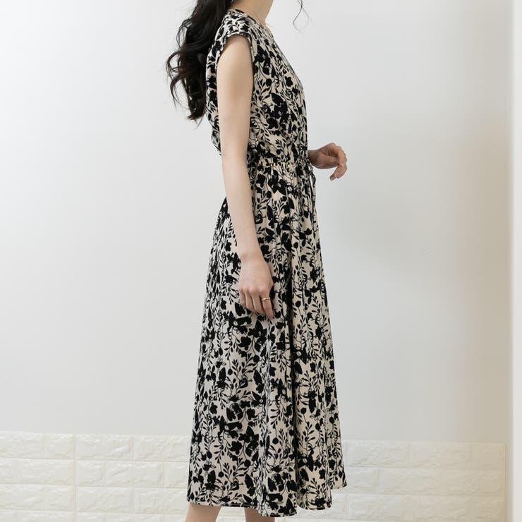 花柄 ノースリーブ ワンピース[品番：PPNW0002509]｜Pumpkin