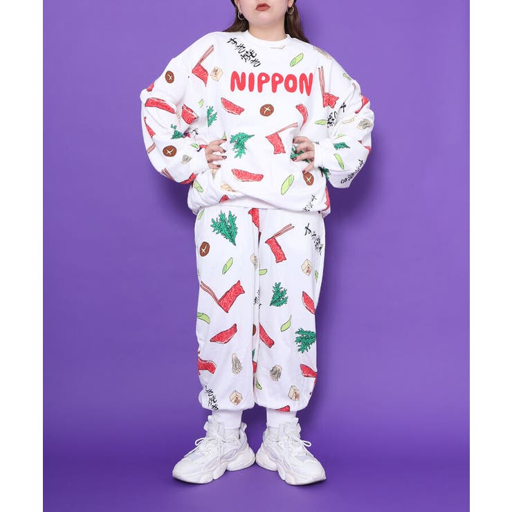 NIPPON総柄スウェット[品番：PNYW0004448]｜PUNYUS （プニュズ）のレディースファッション通販｜SHOPLIST（ショップリスト）
