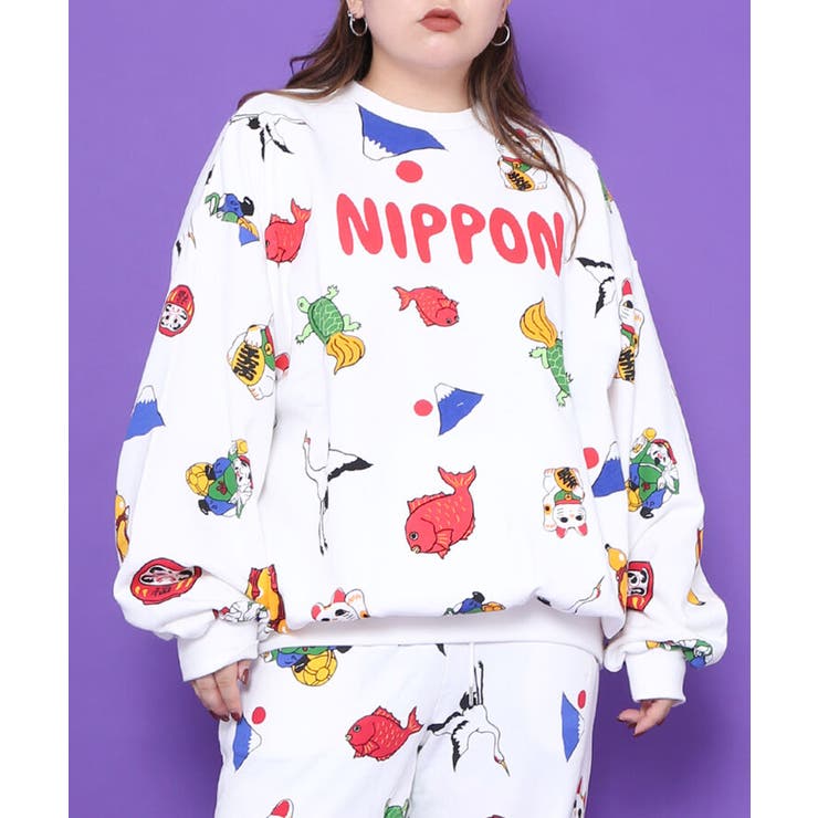 NIPPON総柄スウェット[品番：PNYW0004448]｜PUNYUS （プニュズ