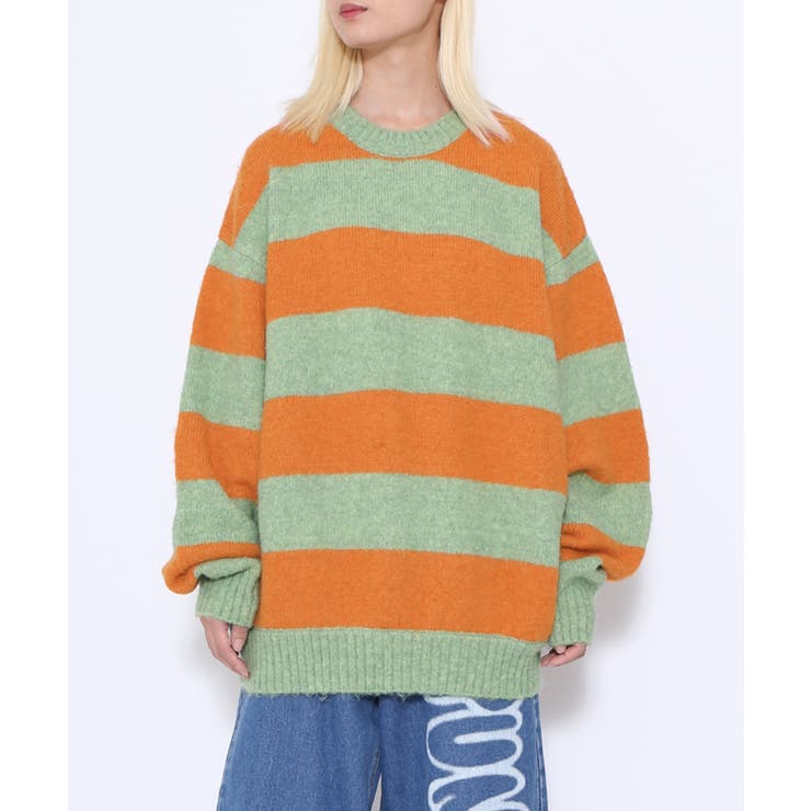 【ぷー】nagonstans 24SS ニットボーダーニットプルオーバー AS KNOW AS plus（アズノゥアズプラス）の「☆モール ボーダーニット