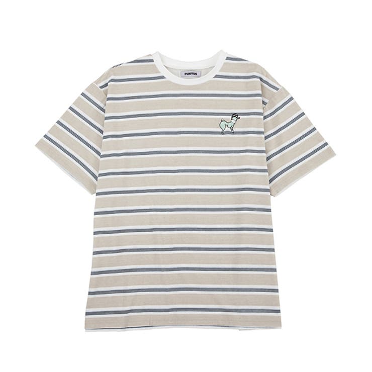 ベージュ | FUGUドッグボーダーＴシャツ | PUNYUS 