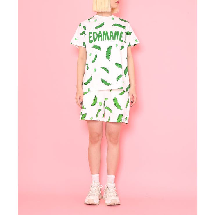 フード総柄Tシャツ(LEMON NINJIN EDAMAME)[品番：PNYW0003858