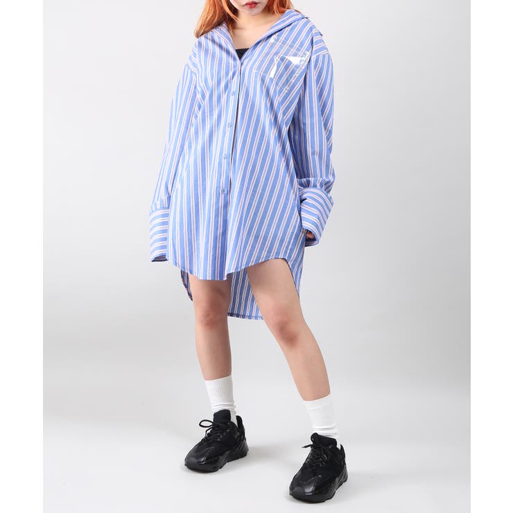 ビニールポケットストライプシャツワンピース 品番 Pnyw Punyus プニュズ のレディースファッション通販 Shoplist ショップリスト