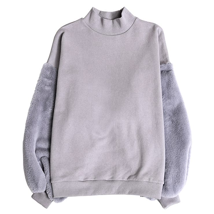 美品♡袖ファーボリュームスウェットトップス ボリュームファー袖スウェット[品番：PNYW0002779]｜PUNYUS （プニュズ