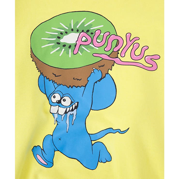 PUNYUS プニュズ いただきマウス トレーナー 黒 メス レモン