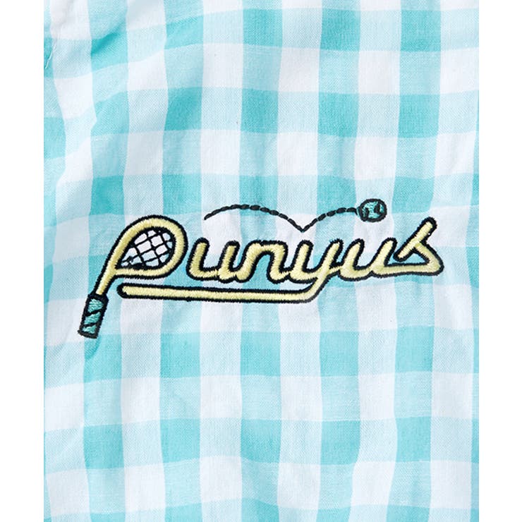 テニスロゴ刺繍ギンガムワンピ―ス[品番：PNYW0003048]｜PUNYUS