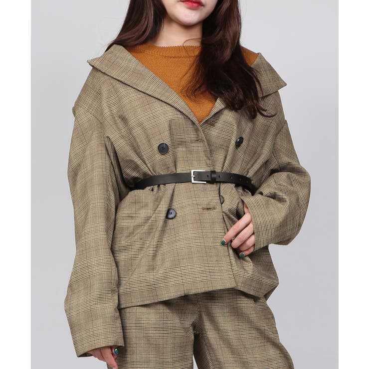 H＆M ダブルブレストジャケット34 チェック S テーラード