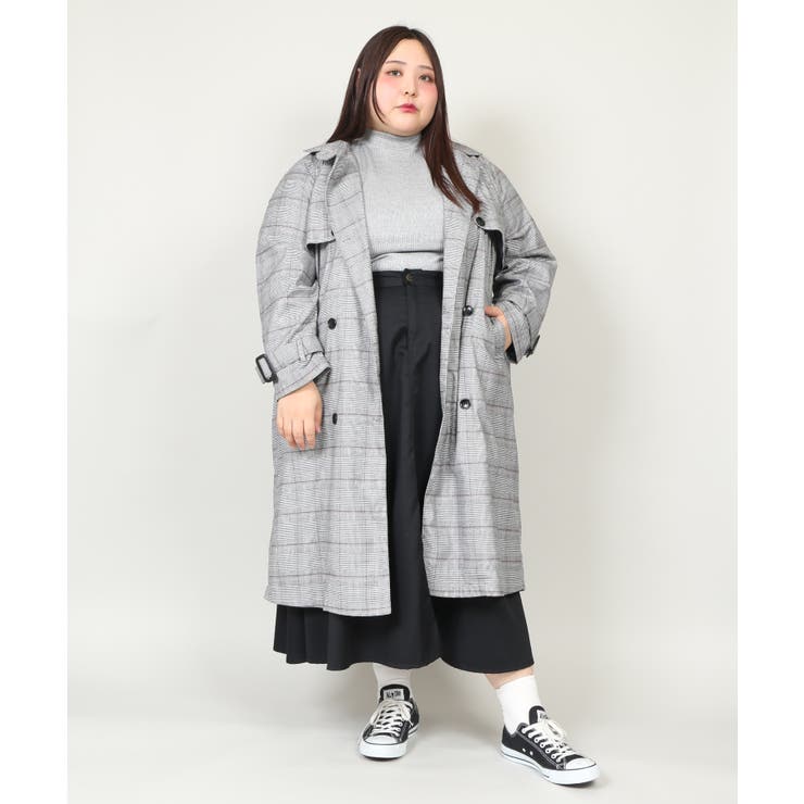 PUNYUS 新品　タグ付き　定価¥13,199 グレンチェックトレンチコート PUNYUS 新品 タグ付き 定価¥13,199 グレンチェックトレンチ