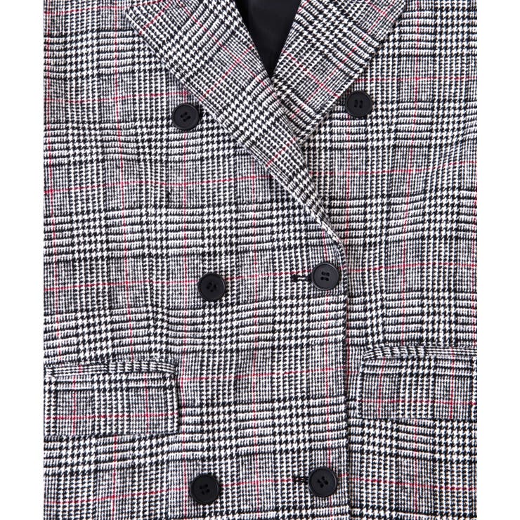 ダブルブレストチェックロングコート[品番：PNYW0003477]｜PUNYUS
