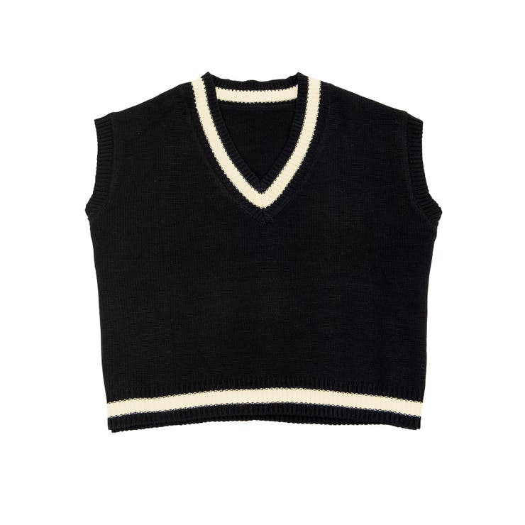 ラインビッグニットベスト[品番：PNYW0003390]｜PUNYUS （プニュズ）の
