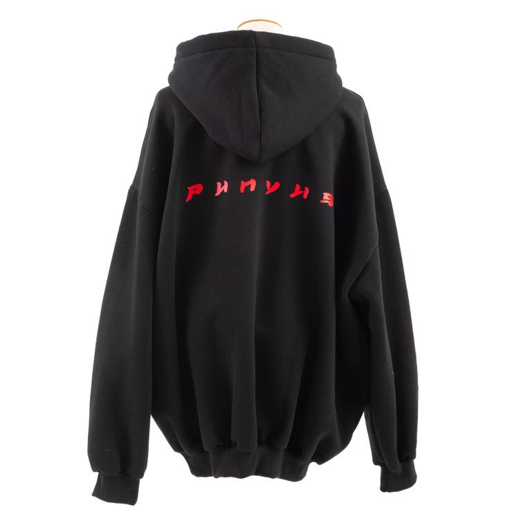 美品PUNYUS プニュズアノラックパーカー　ブラック □PUNYUS アノラックパーカー ブラック 新品未使用タグ付き