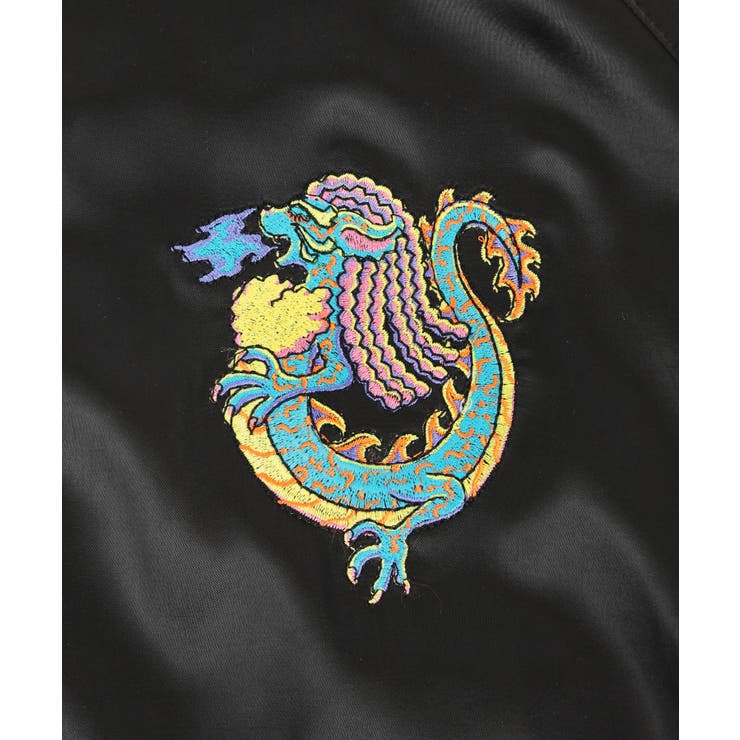 ドラゴン刺繍サテンブルゾン[品番：PNYW0003632]｜PUNYUS （プニュズ