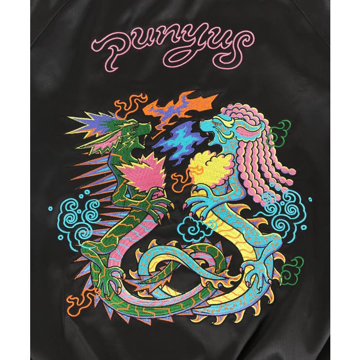 ドラゴン刺繍サテンブルゾン[品番：PNYW0003632]｜PUNYUS