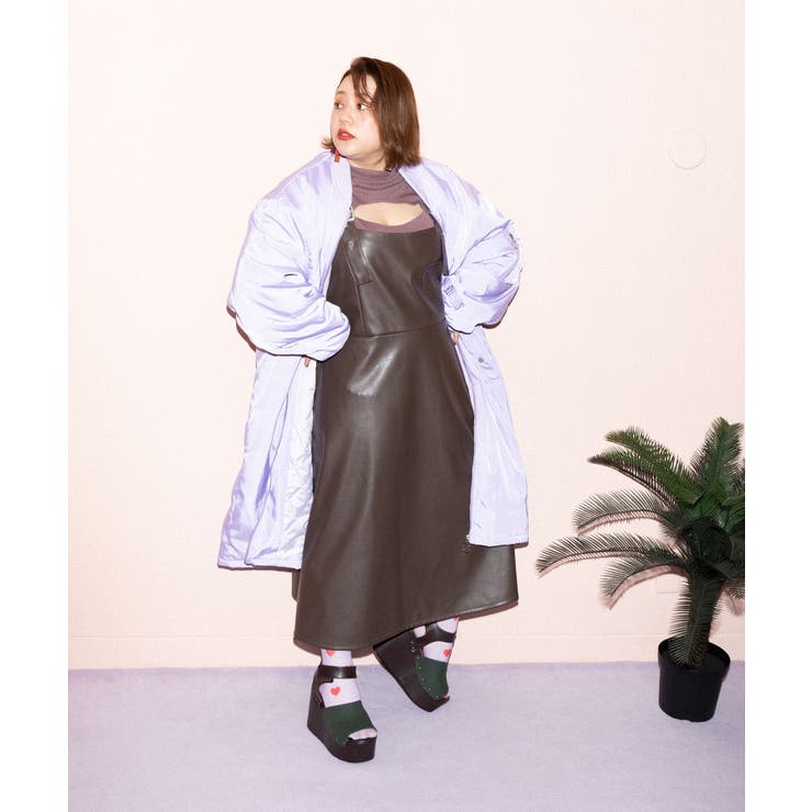 LATOWAラピーヌ　レザージャンパースカート LATOWAラピーヌ レザージャンパースカート 予約]レザージャンパー