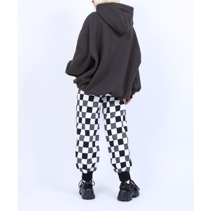 ブロックチェックパンツ チェック パンツ 太め ゆる メンズ