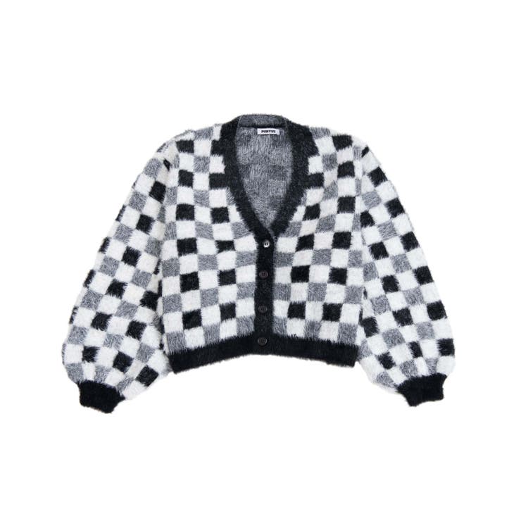 美品✨ポールスミス カーディガン ブロックチェック ブラック ユニセックス ブロックチェックニットカーディガン[品番：PNYW0004094]｜PUNYUS