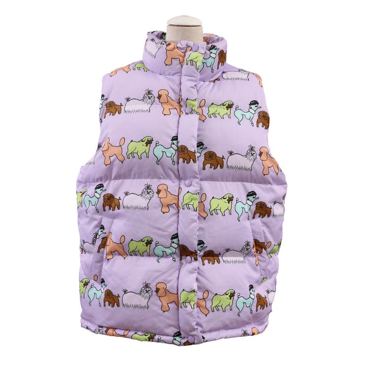 ❄︎新品タグ付❄︎ プニュズ　FUGUドッグパファーベスト　紫　サイズ4 6L