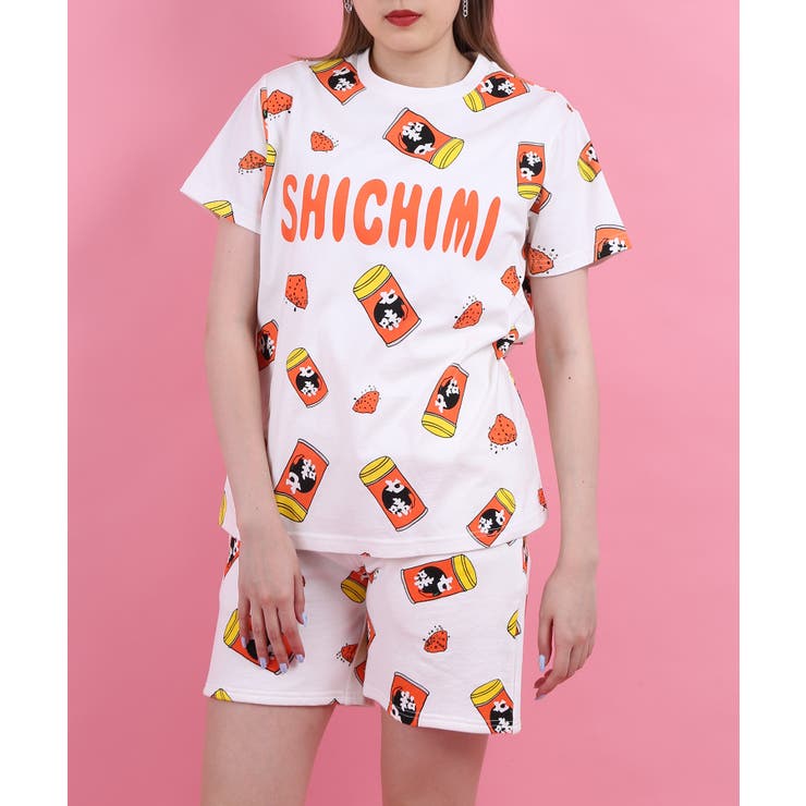 フード総柄tシャツ Ramune Shichimi 品番 Pnyw Punyus プニュズ のレディースファッション通販 Shoplist ショップリスト