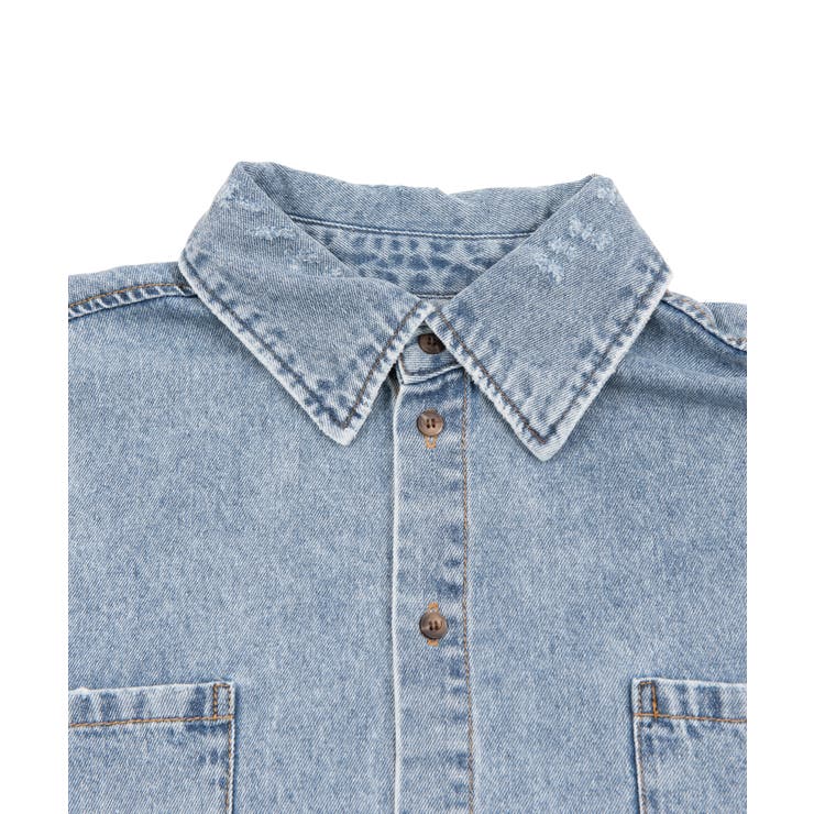 LANEUS 売れ筋商品|||ラネウス シャツ トップス レディース Denim shirts Blue LAATO（ラート）の「denim blouse（シャツ/ブラウス）」 - WEAR