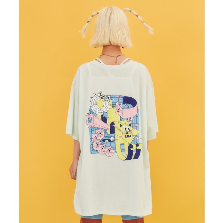 DIGITALキャットビッグTシャツ[品番：PNYW0004203]｜PUNYUS