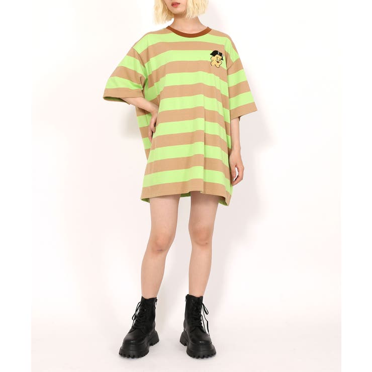 PUNYUS - プニュズ　PUNYUS FUGUボーダーTシャツ　NONCHELEEE　レッド PUNYUS - プニュズ PUNYUS FUGUボーダーTシャツ NONCHELEEE