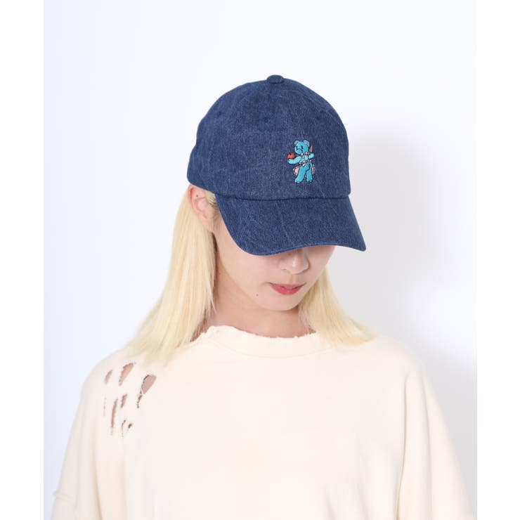 ワンポイントベアデニムキャップ | PUNYUS  | 詳細画像1 