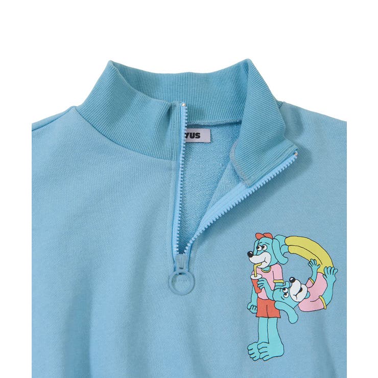 ぷにーず様 PプリントハーフZIPクロップドスウェット[品番：PNYW0004484