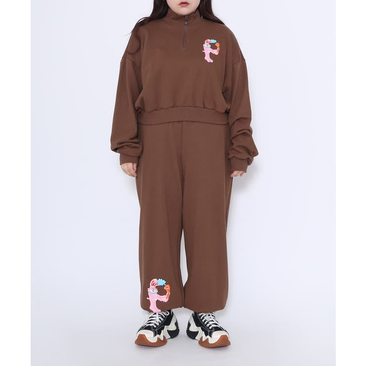 punyusan様　まとめ売り PプリントハーフZIPクロップドスウェット[品番：PNYW0004484