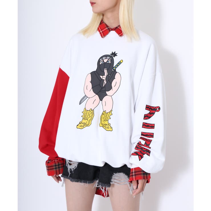 NINJAバイカラースウェット[品番：PNYW0004491]｜PUNYUS
