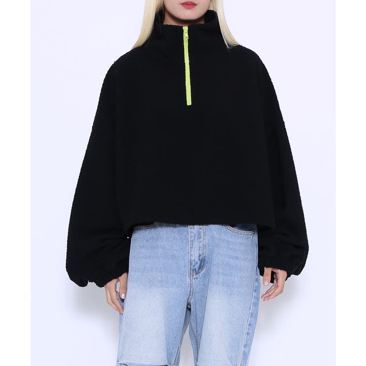カラーZIPハイネックトップ[品番：PNYW0004503]｜PUNYUS
