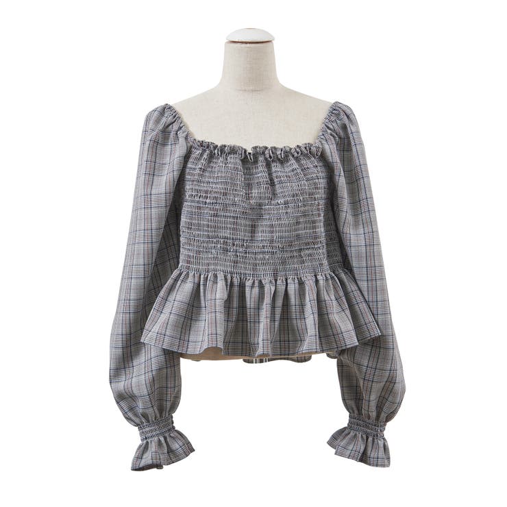 シャーリングショートブラウス[品番：PNYW0004339]｜PUNYUS （プニュズ 