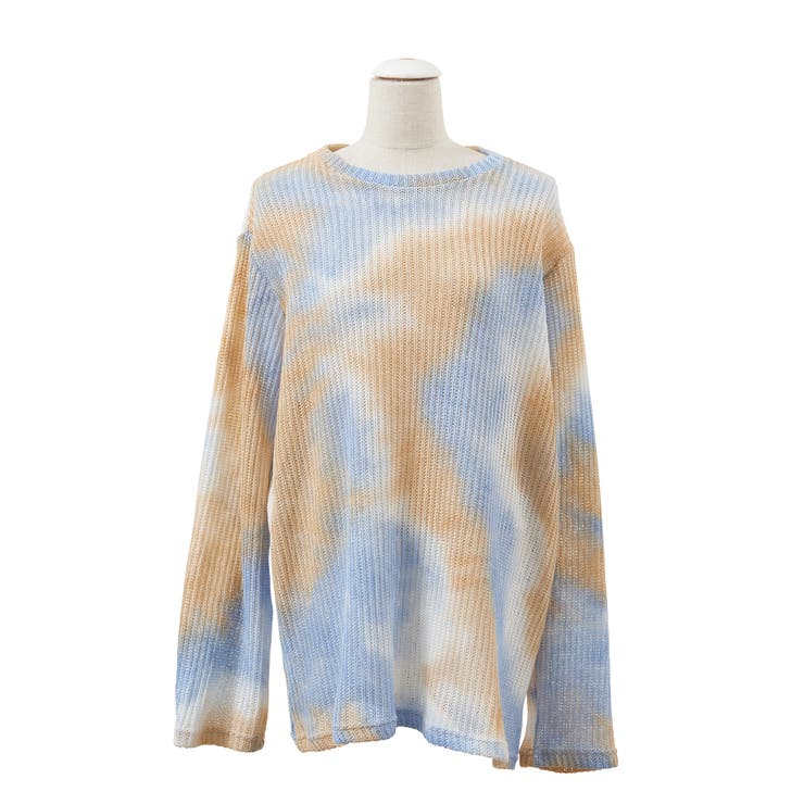 ブルー | グラデーションニットプルオーバー | PUNYUS 