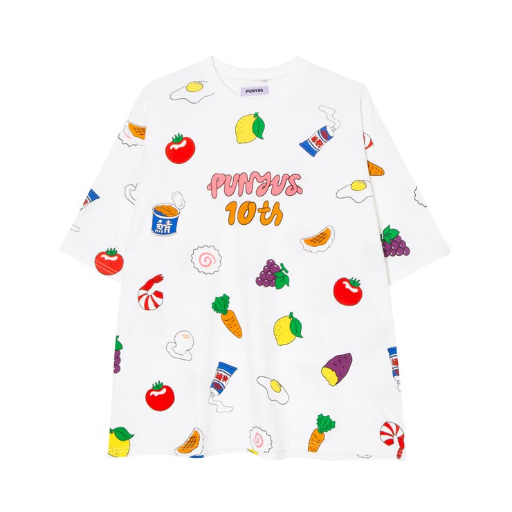 10th anniversary総柄ビッグTシャツ[品番：PNYW0004725