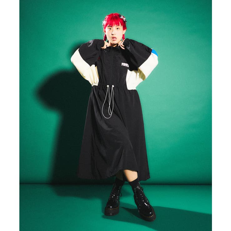 切り替えナイロンワンピース[品番：PNYW0004658]｜PUNYUS （プニュズ）のレディースファッション通販｜SHOPLIST（ショップリスト）