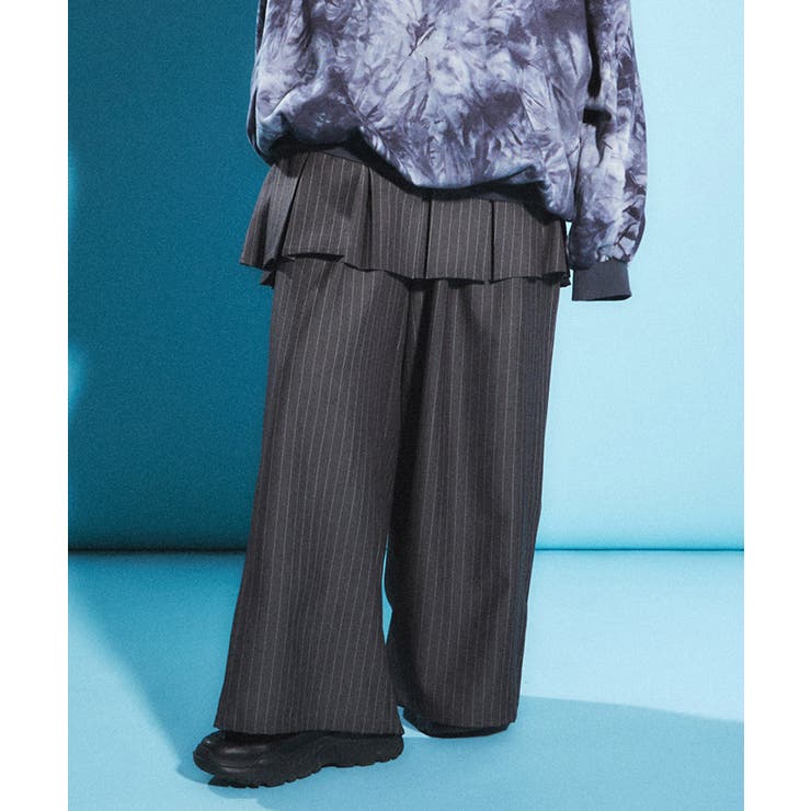 PLEATS PLEASE ストライプ バルーンショートパンツ（PLEATS