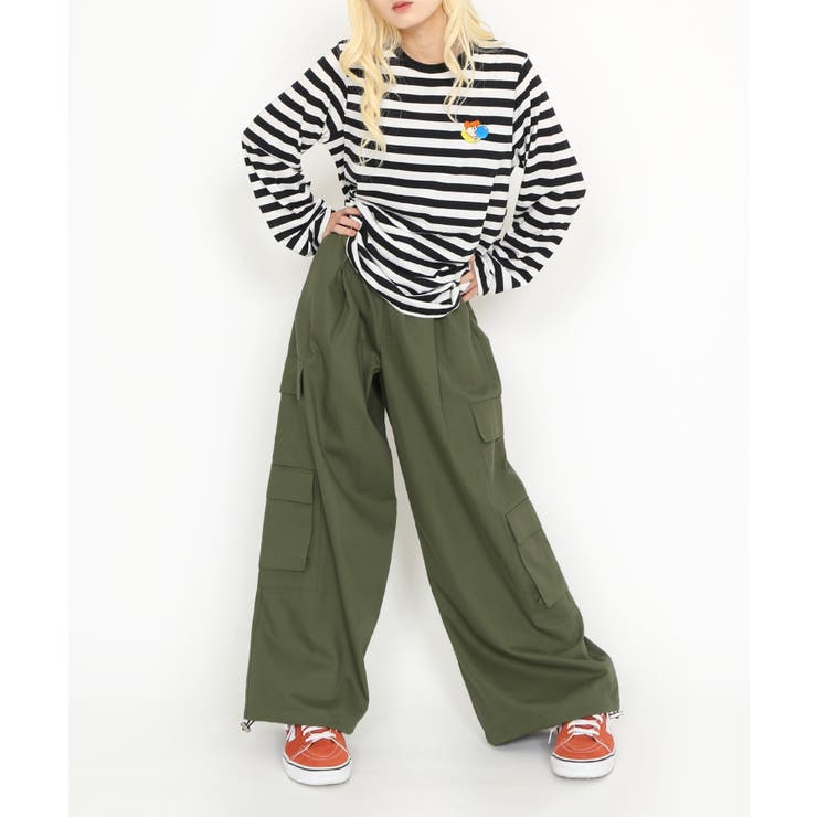 【新品未開封】パウダーベア　刺繍ボーダー　ロングパンツ Amazon | ジェラートピケ オム メンズ パウダーメランジボーダーロング