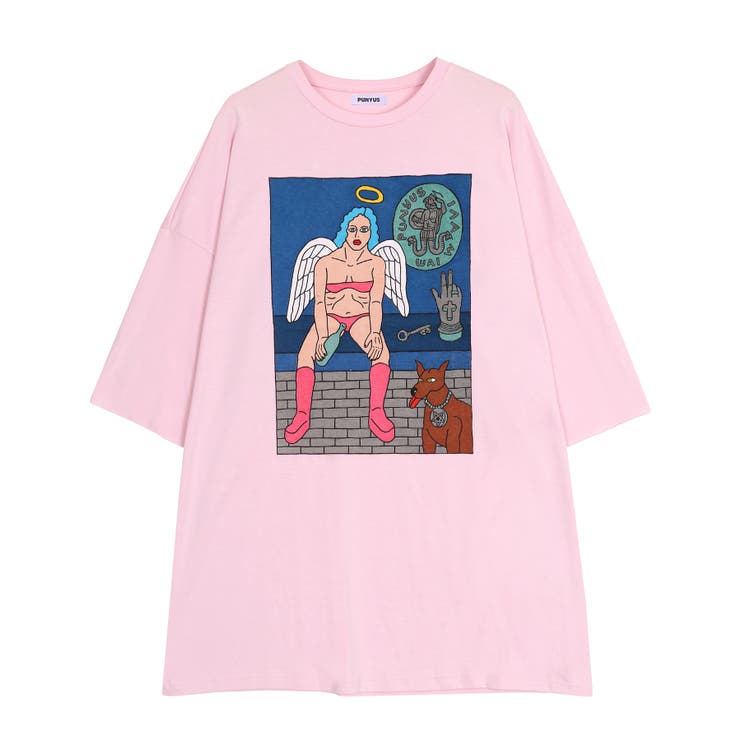 杢グレー | Night angel スーパービッグTシャツ | PUNYUS 