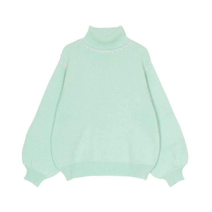 ハンドステッチタートルネックニット[品番：PNYW0004692