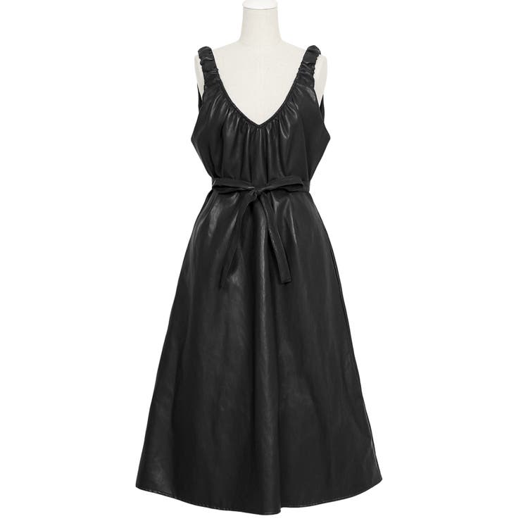 ブラック | 合皮2WAYワンピース | PUNYUS 