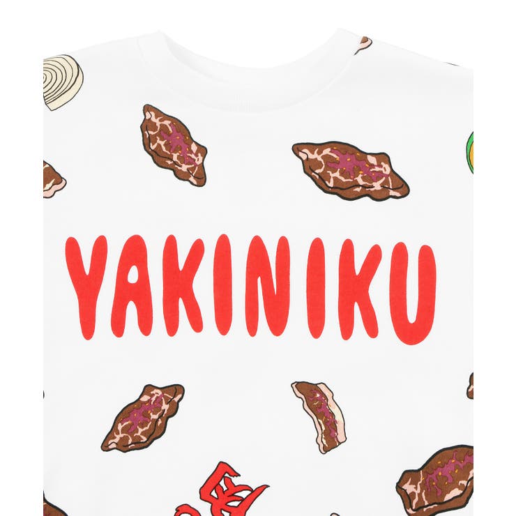 フード総柄スウェット(NATTO_YAKINIKU_ONIGIRI）[品番