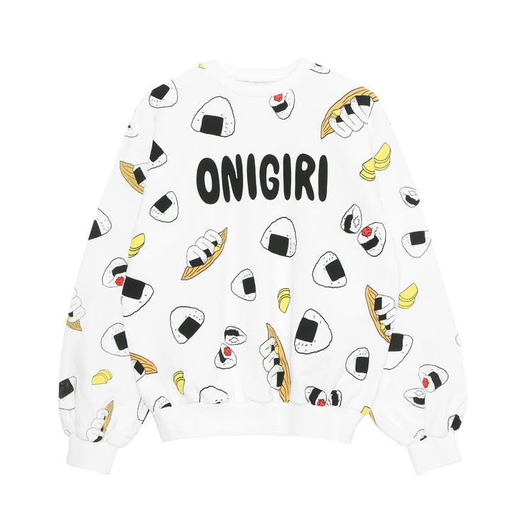 フード総柄スウェット(NATTO_YAKINIKU_ONIGIRI）[品番：PNYW0004539]｜PUNYUS （プニュズ ）のレディースファッション通販｜SHOPLIST（ショップリスト）