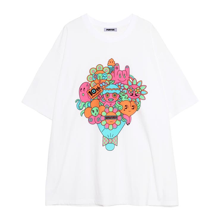 PUNYUS 10th anniversaryブーケビッグTシャツ 3 PUNYUS tシャツ 10th anniversaryブーケビッグTシャツ