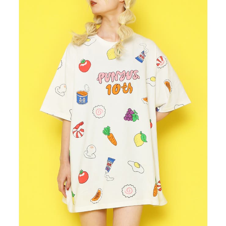 10th anniversary総柄Tシャツ[品番：PNYW0004566]｜PUNYUS